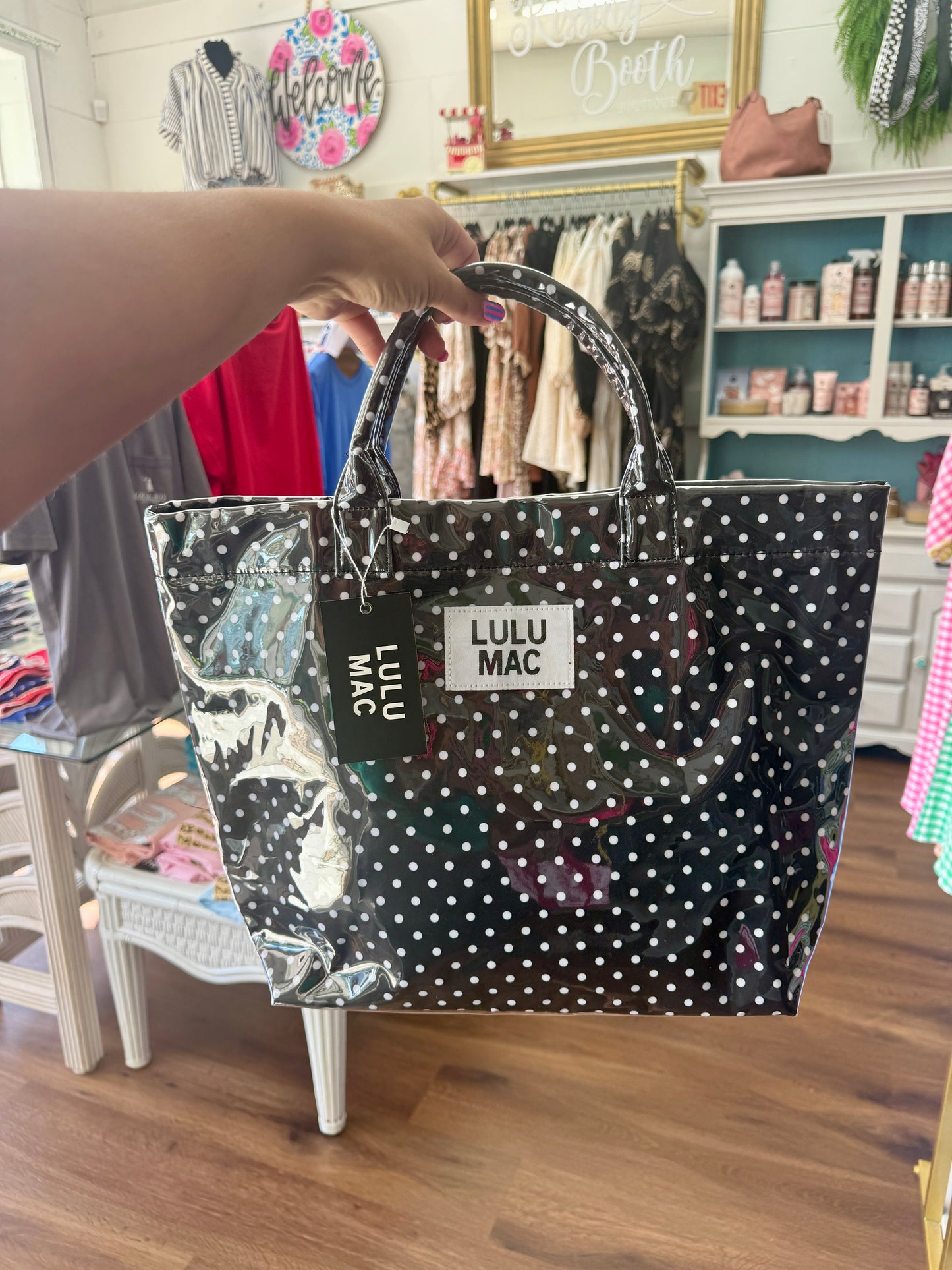 Lulumac Tote Bag - Black Polka Dots