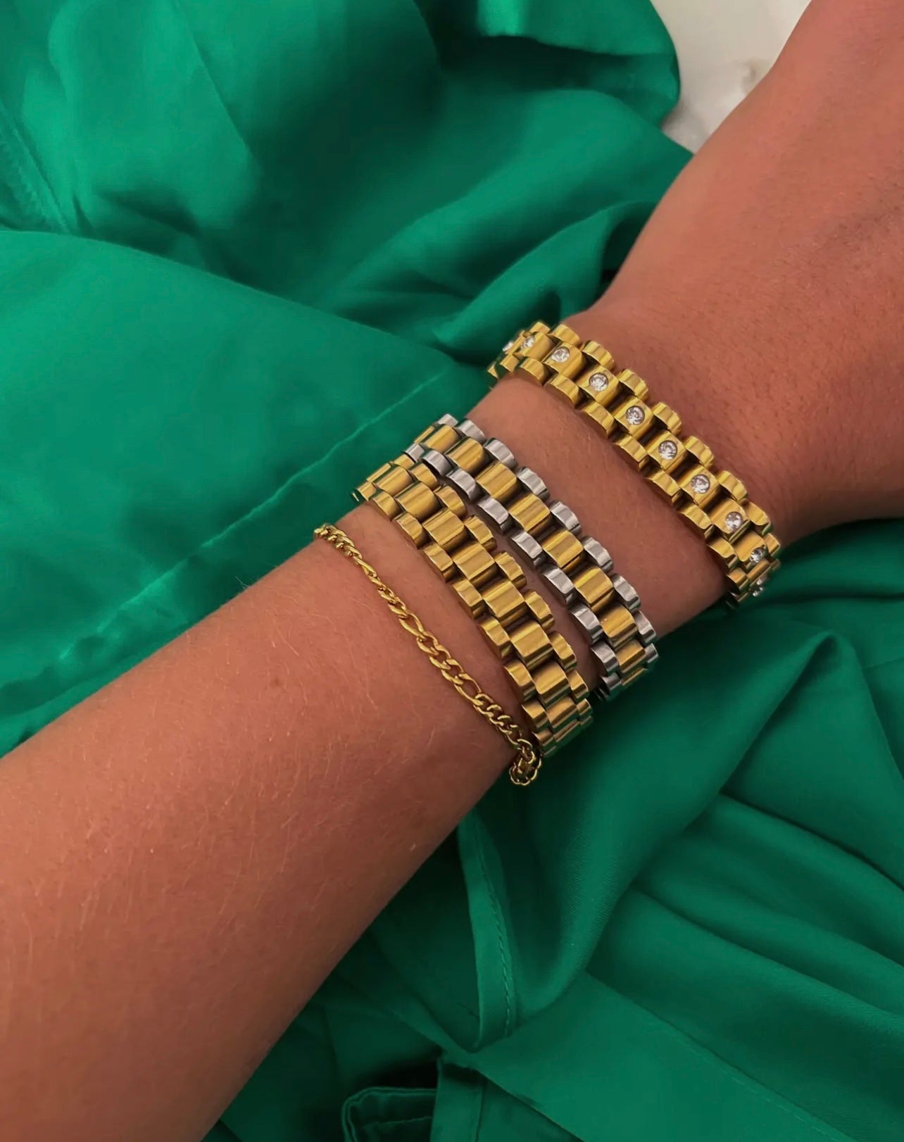 ChanSutt Pearl TWO TONED Watch Band Bracelet
