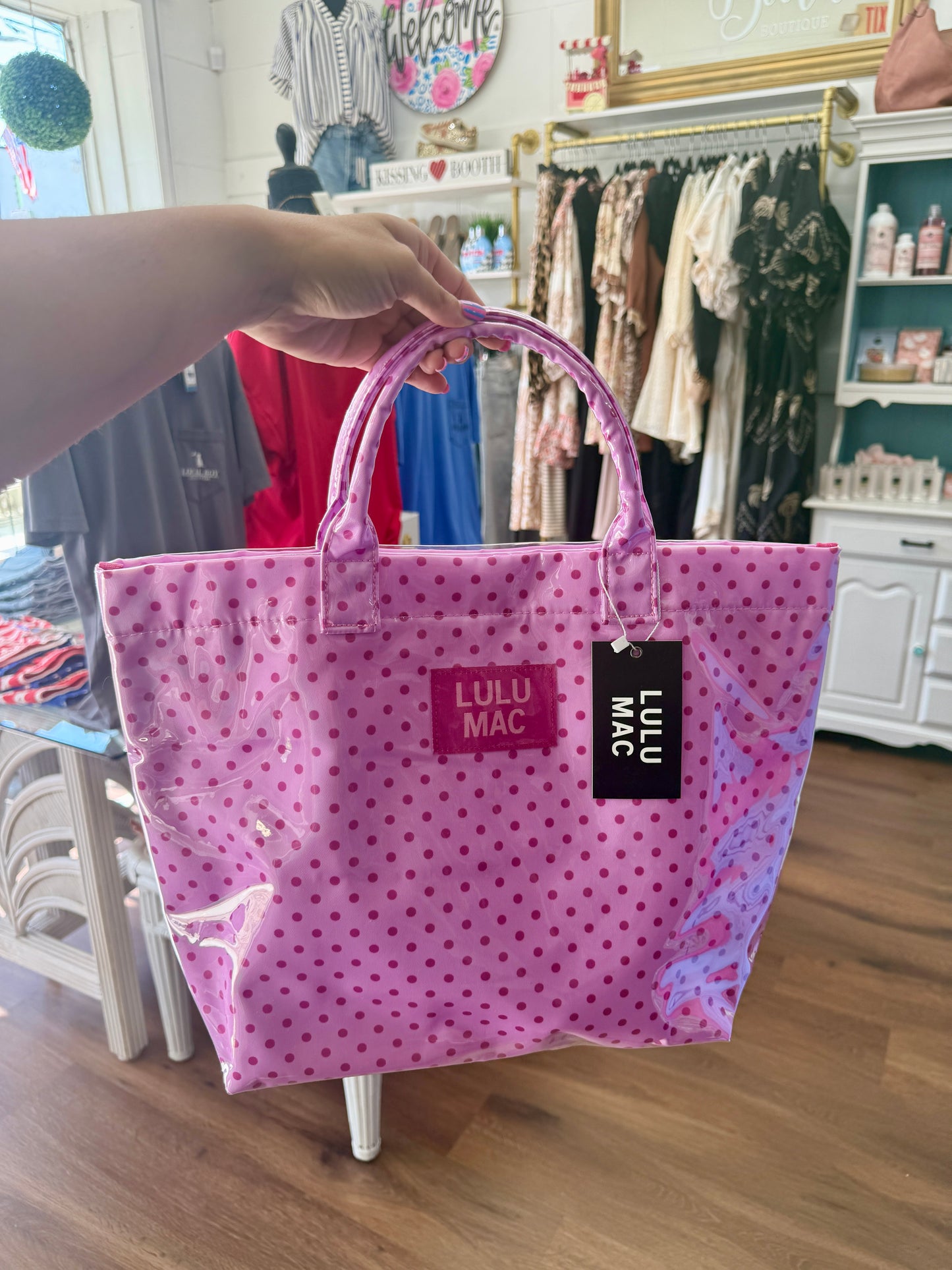 Lulumac Tote Bag - Pink Polka Dots