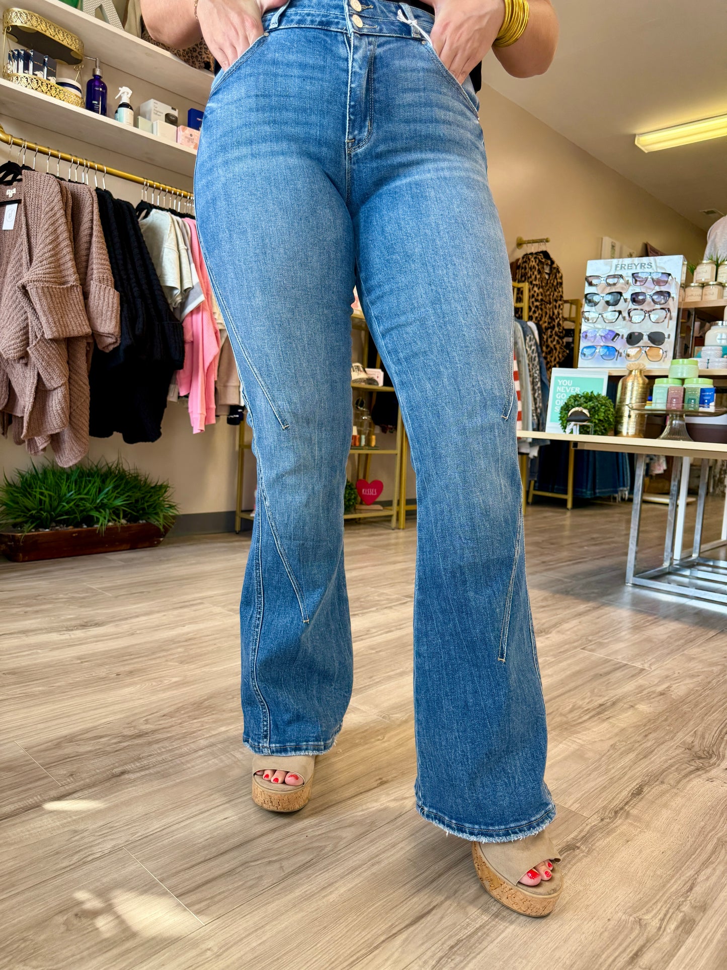Buckle Up Flare Jeans