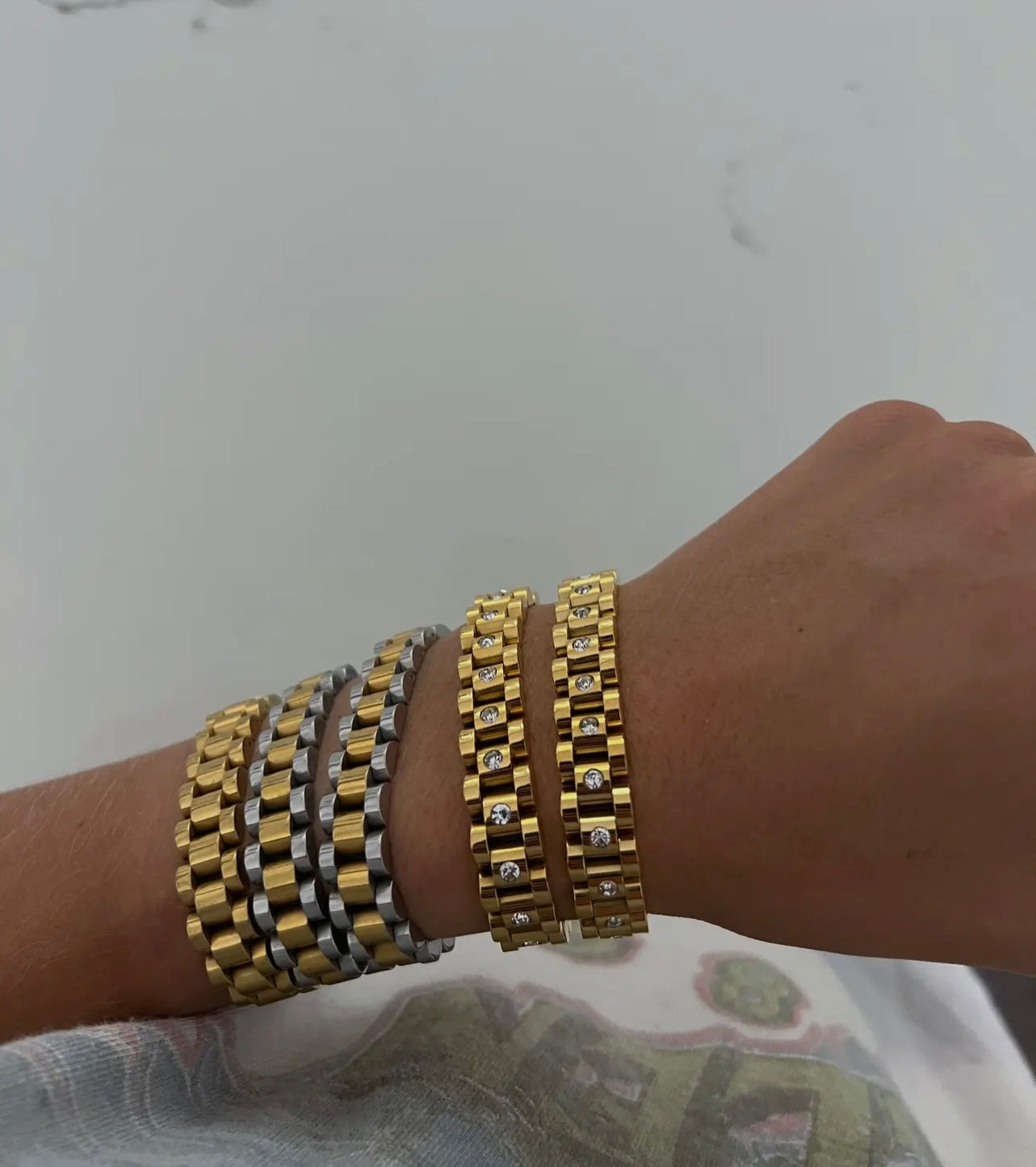 ChanSutt Pearl TWO TONED Watch Band Bracelet