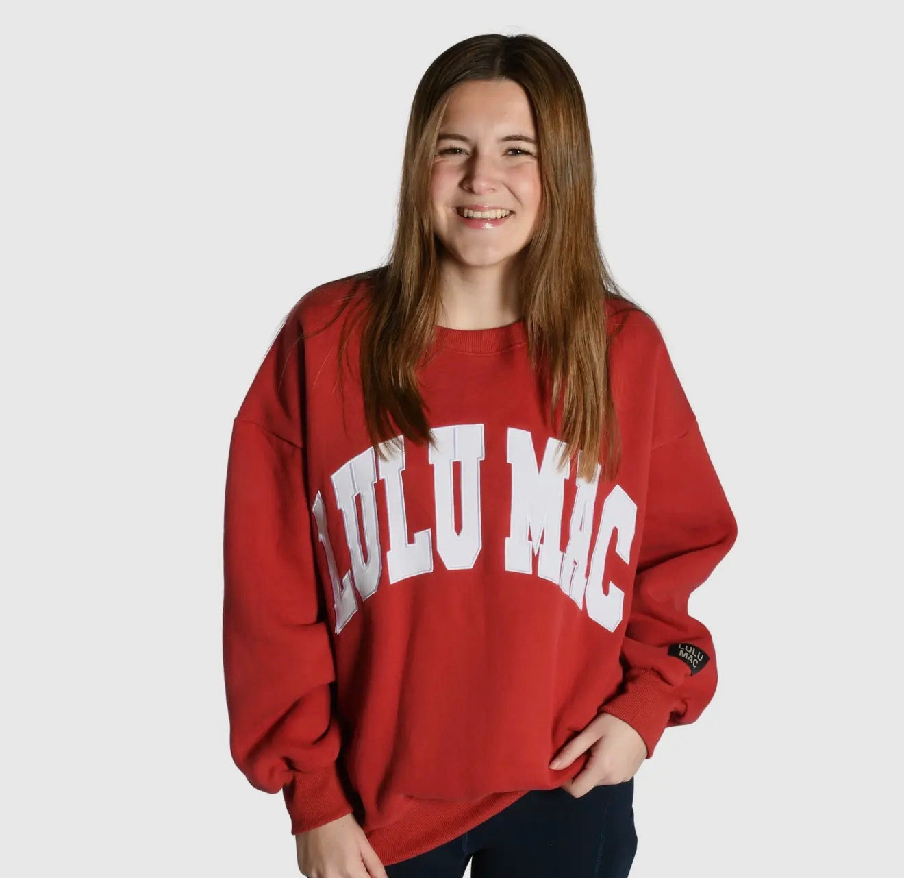 Lulumac Sweatshirt Cardinal/White Stitch