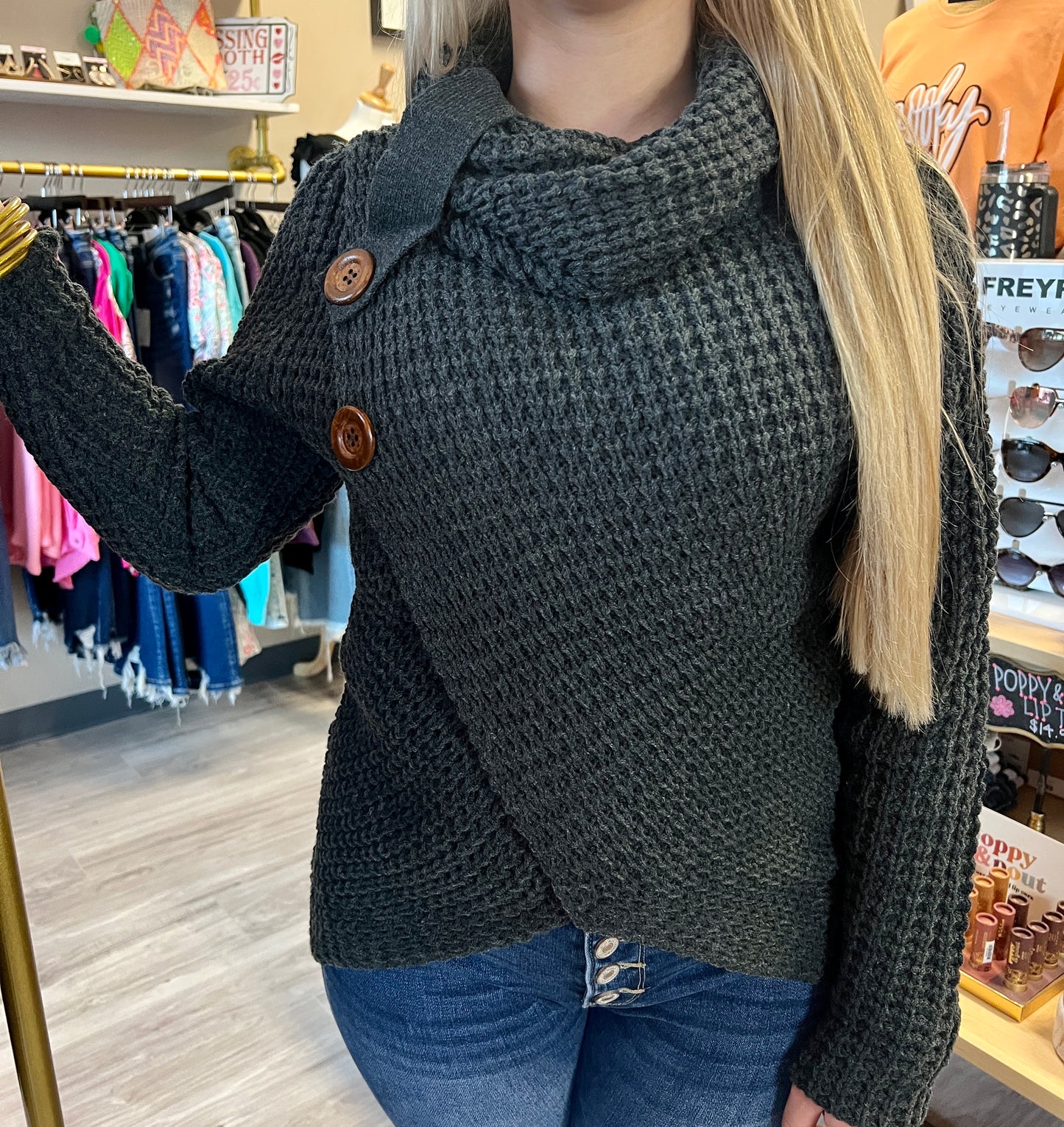 Suzanne Asymmetrical Wrap Sweater