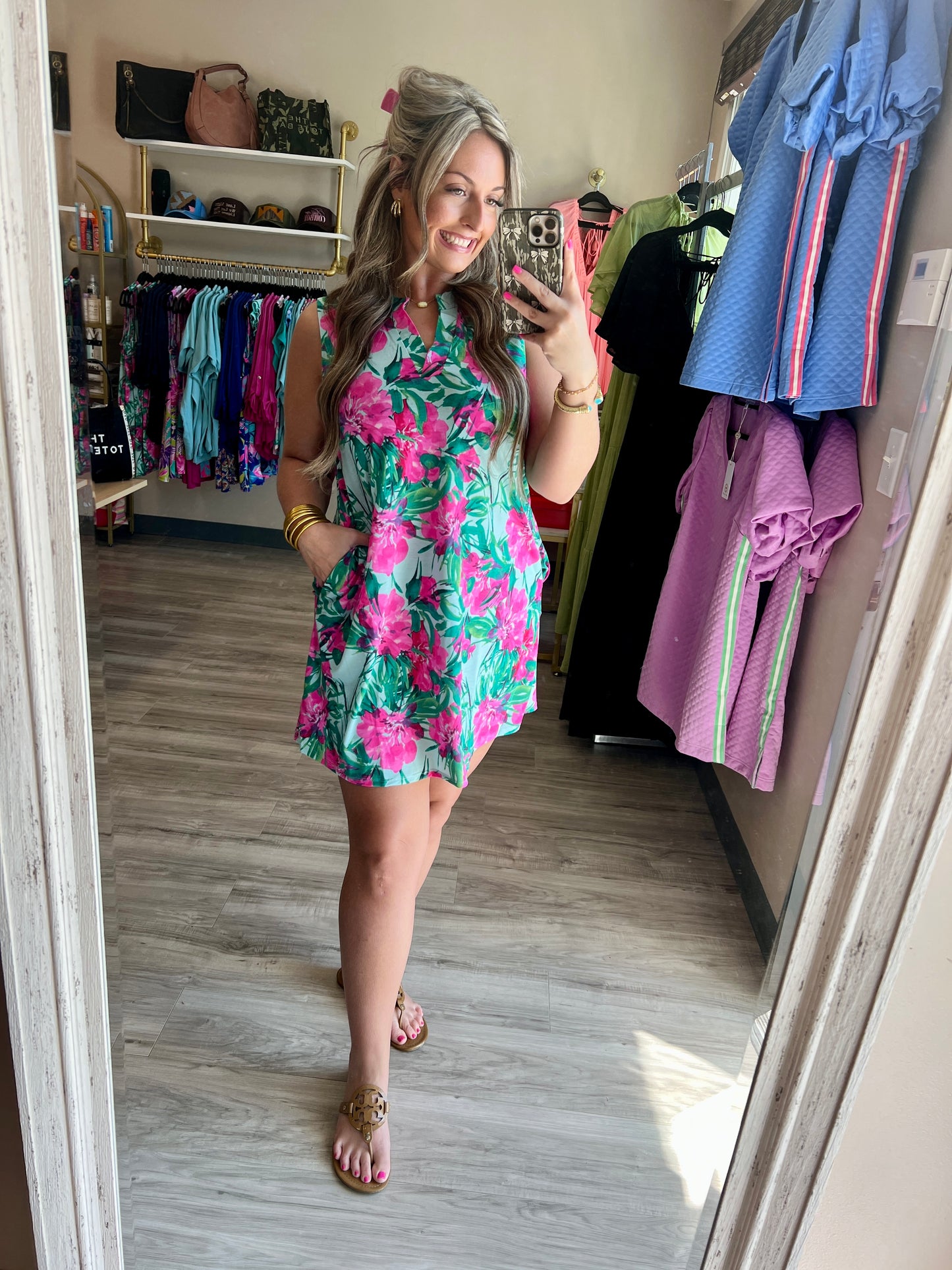Tropical Lizzy Tank Dress
