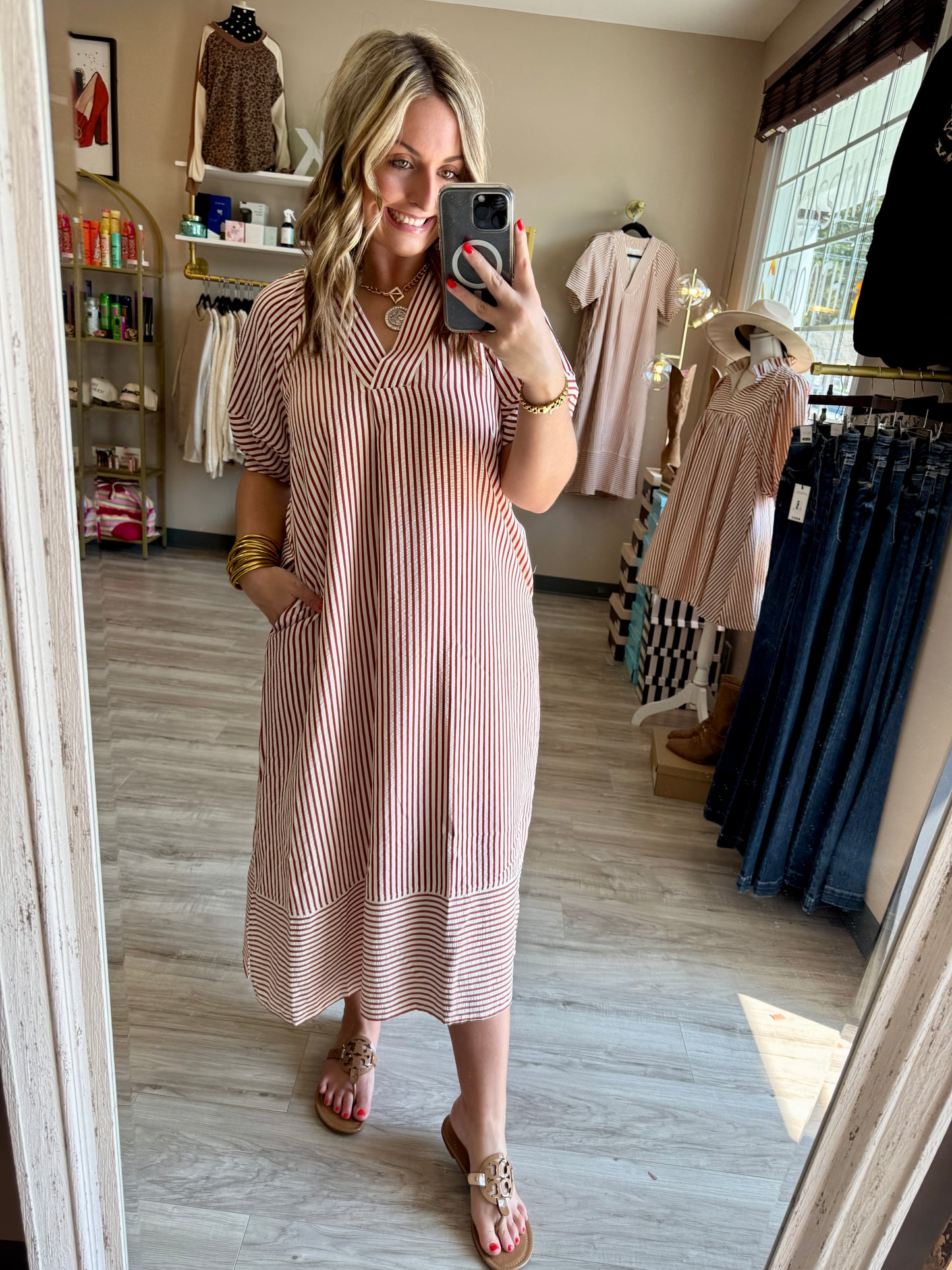 Falling Rust Maxi Dress