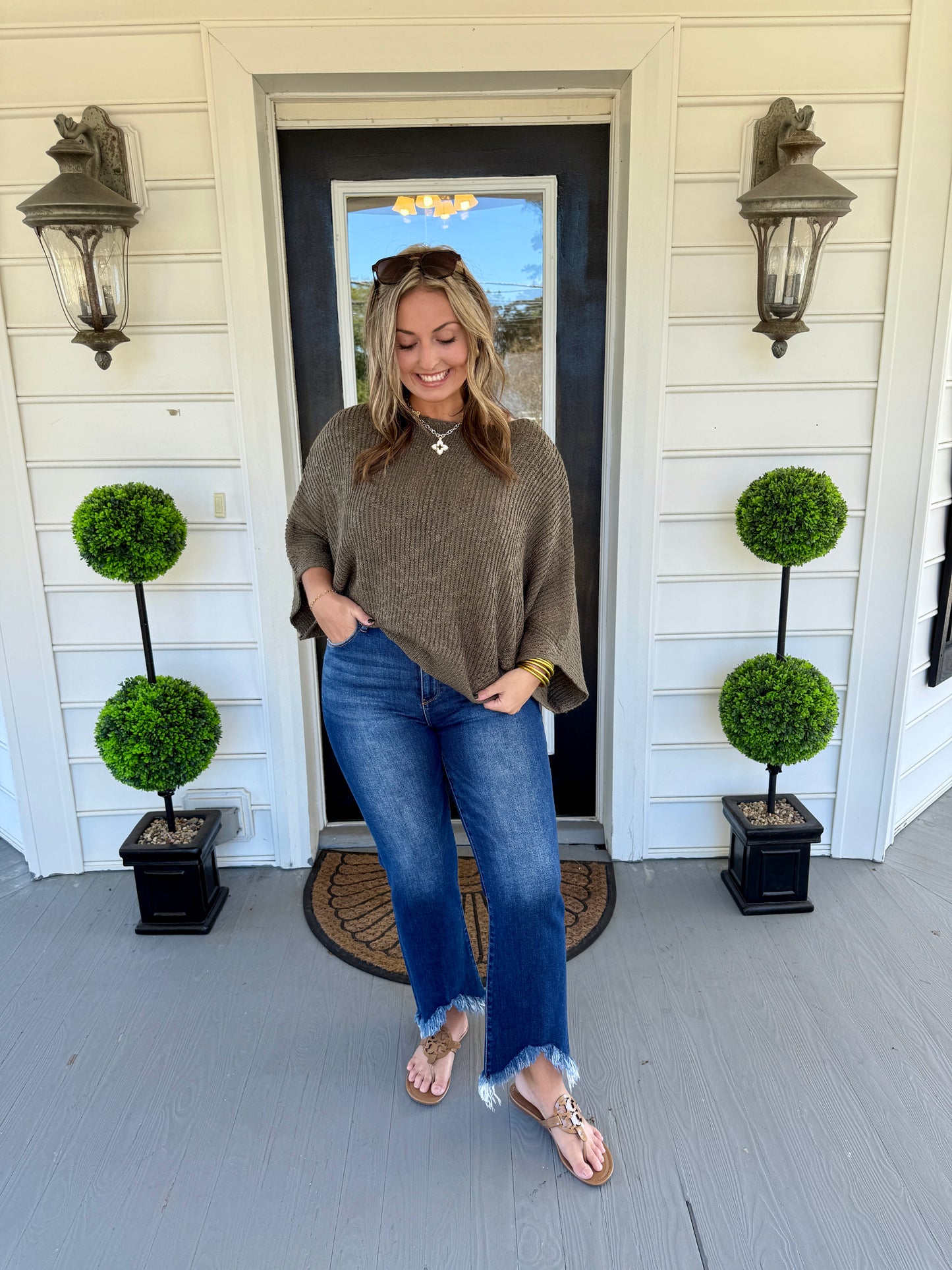 Fern Haze Boat Neck Sweater