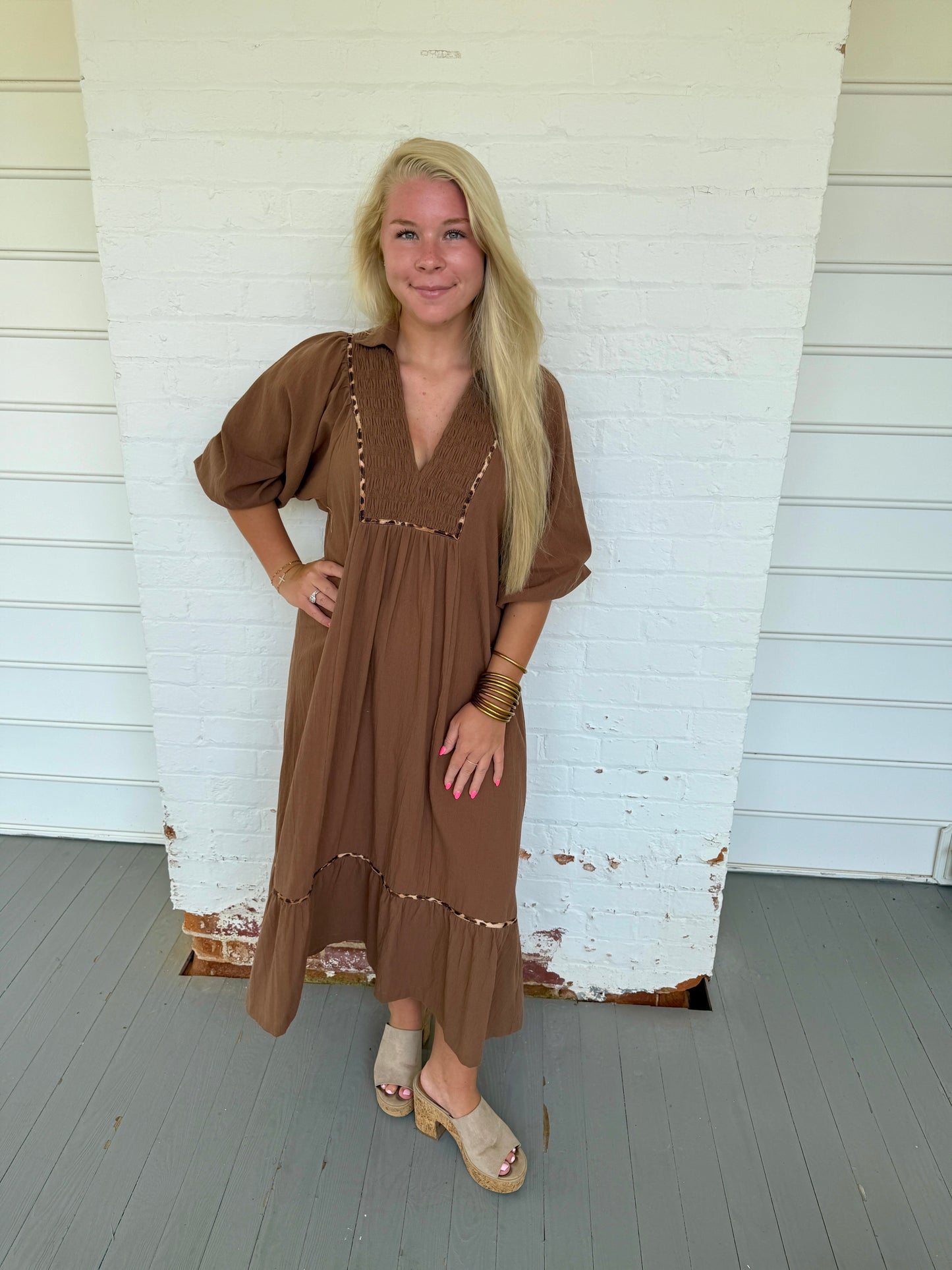 Leopard Latte Maxi Dress