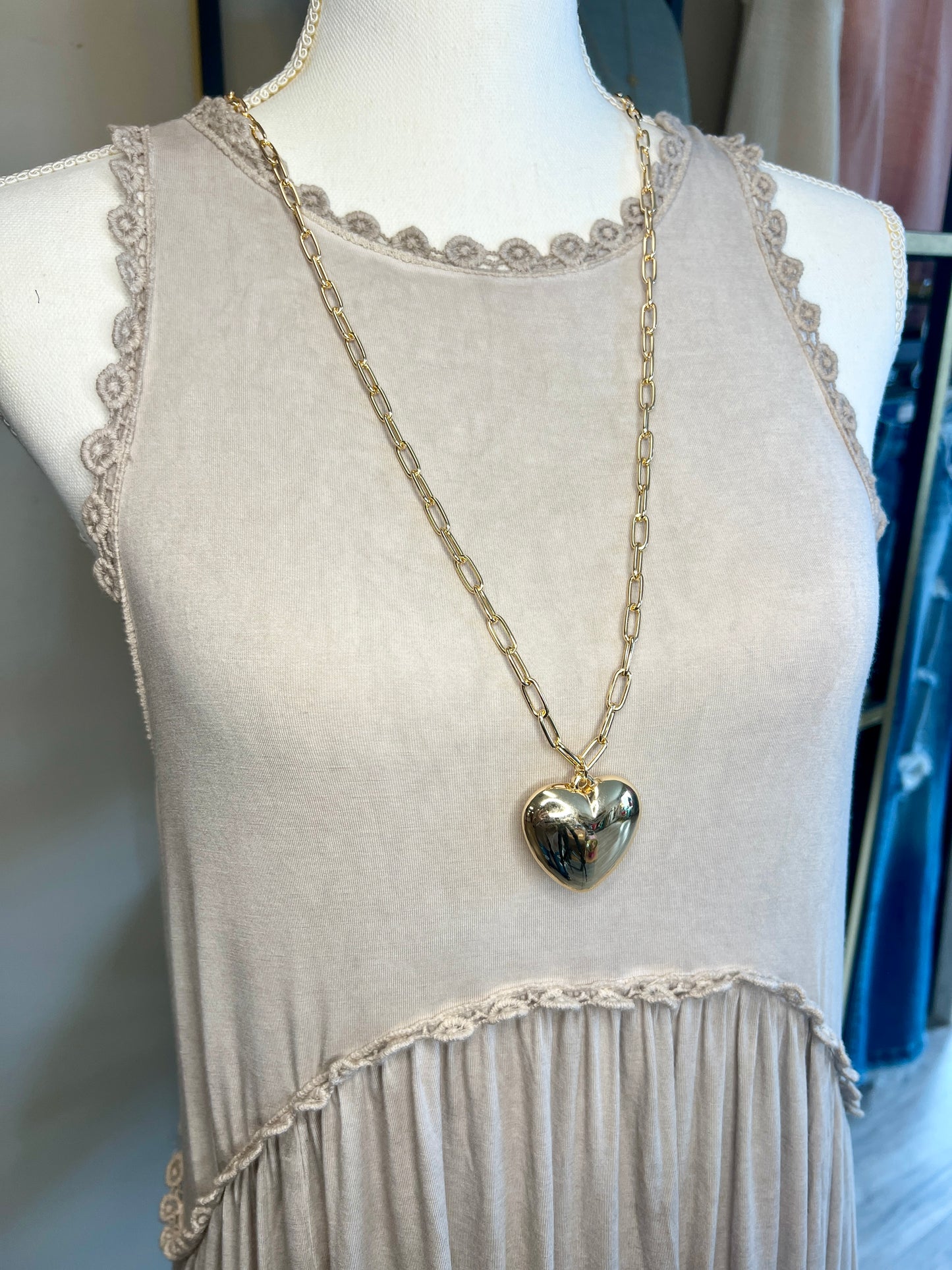 Long Heart Necklace