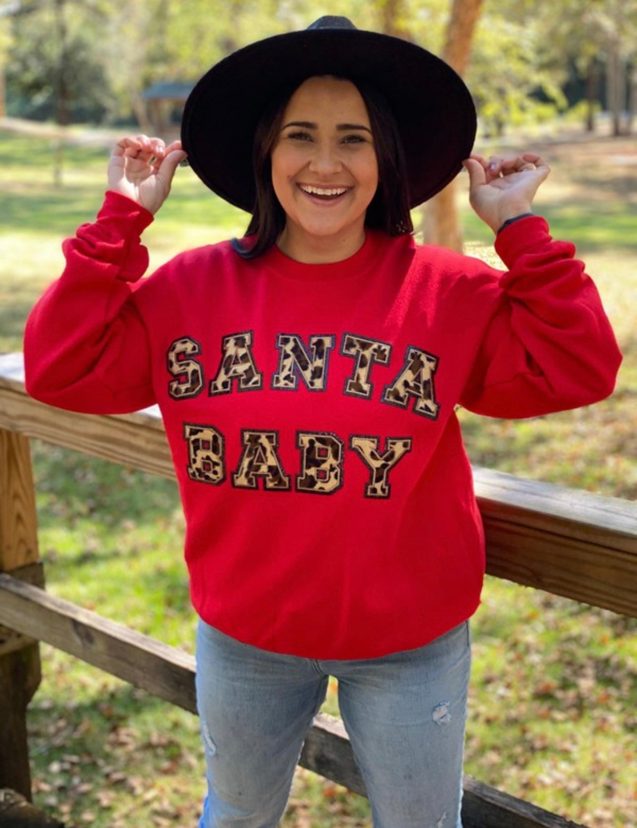 Santa Baby Chenille Patch Sweatshirt