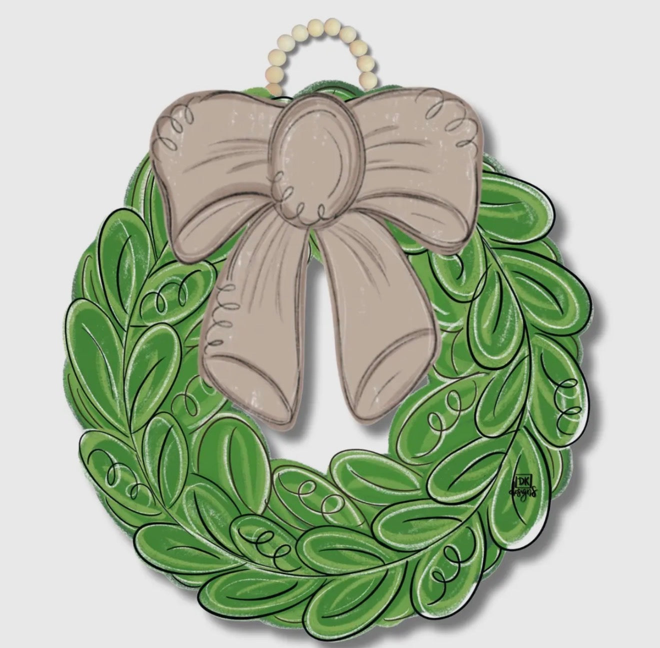 Dk Mocha Bow Wreath Door Hanger