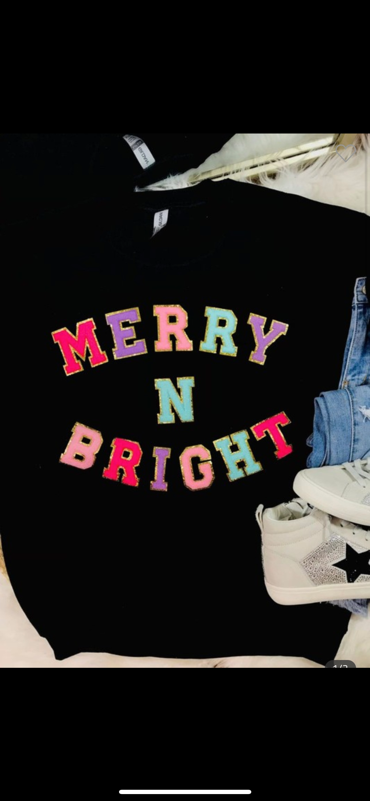 Merry N Bright Chenille Patch Sweatshirt