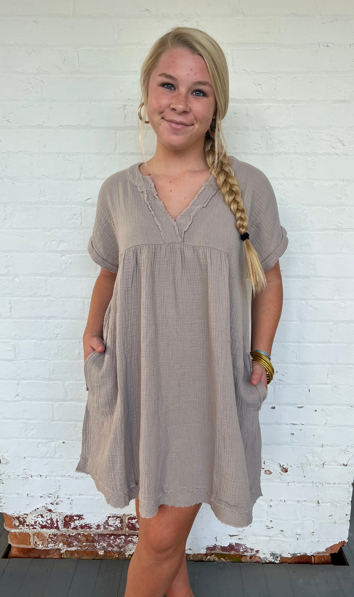 Mocha Gauze Dress