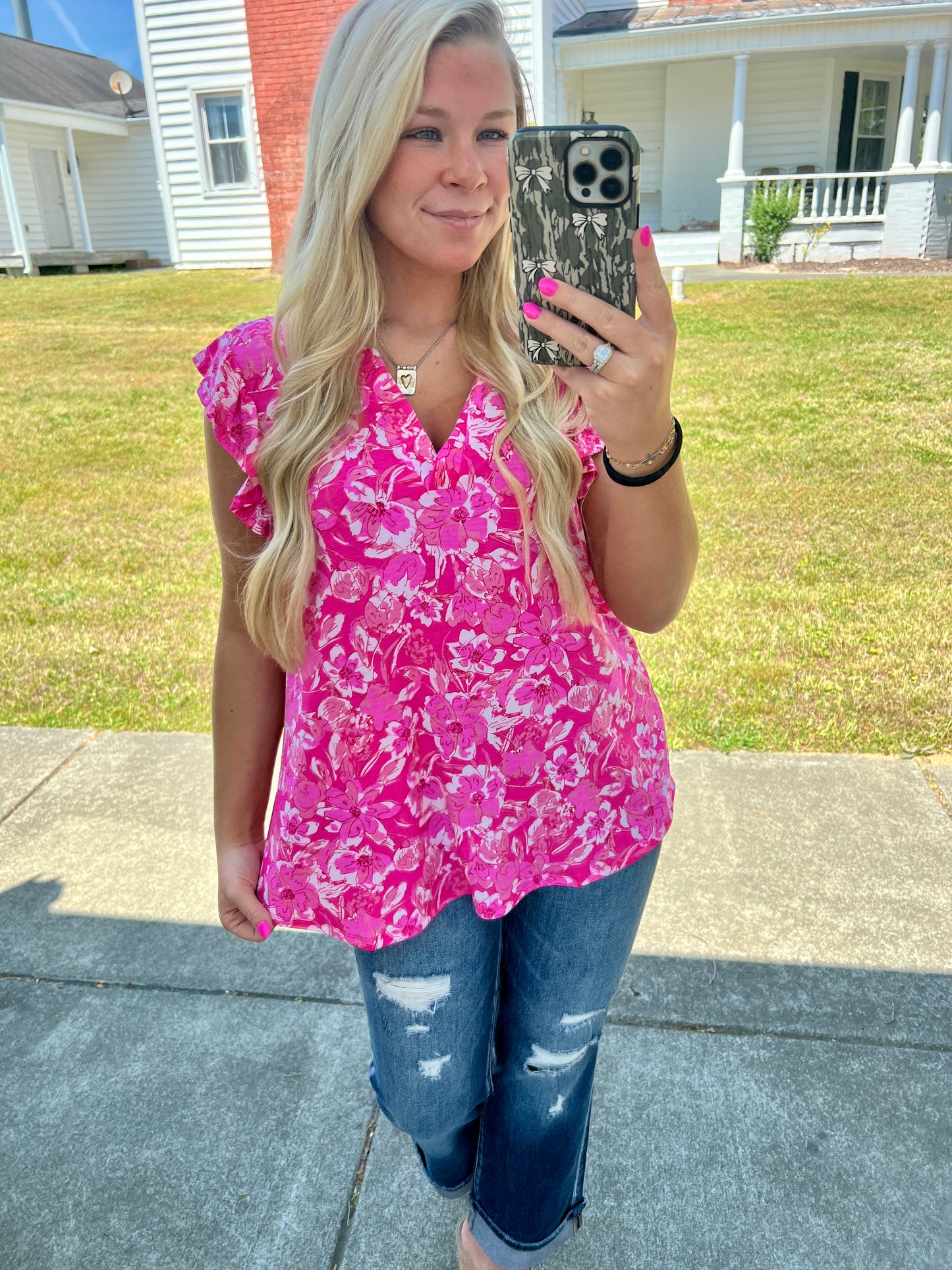 Hot Pink Relaxed Fit Tank