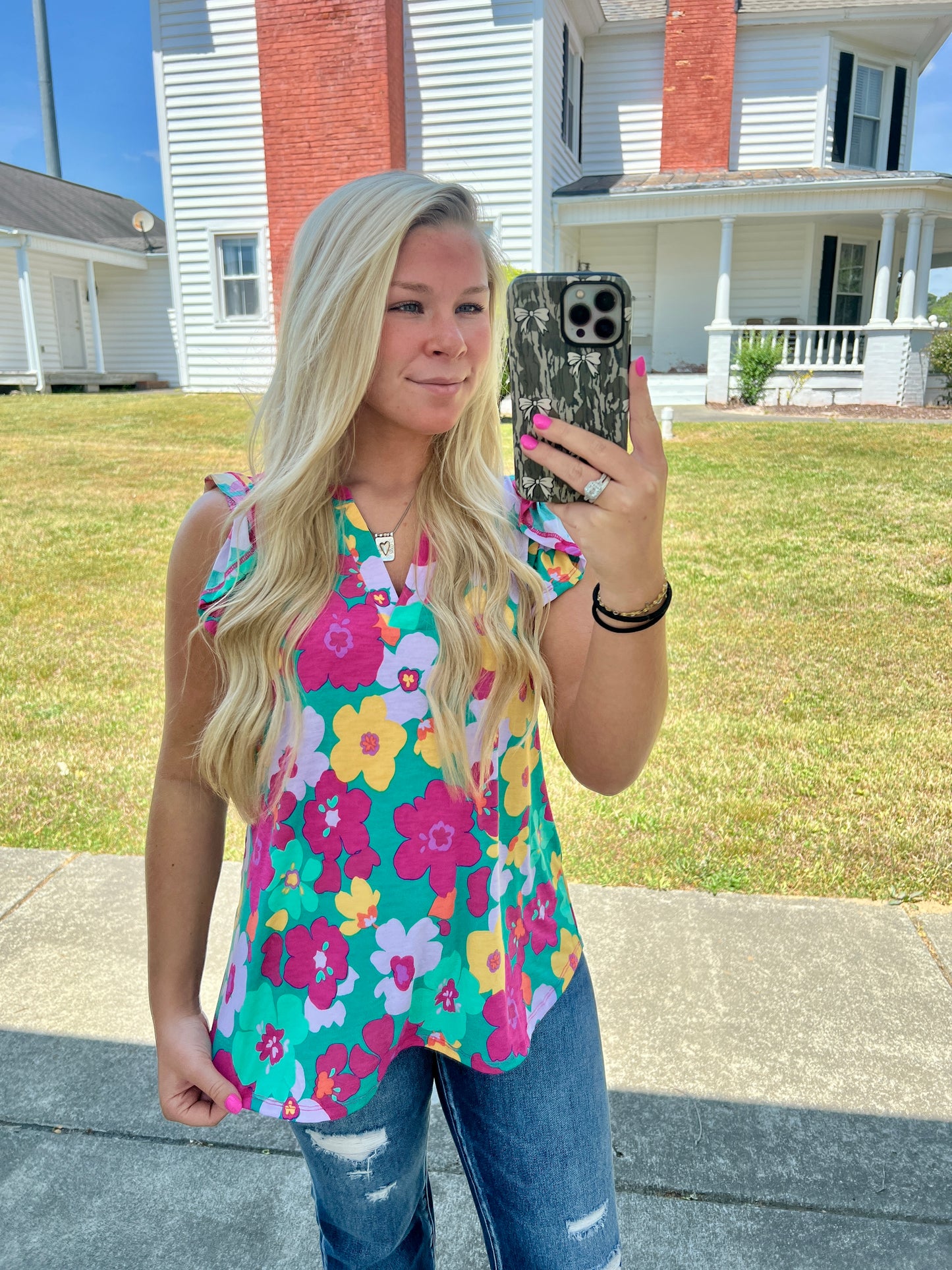Lizzy Flutter Tank Emerald