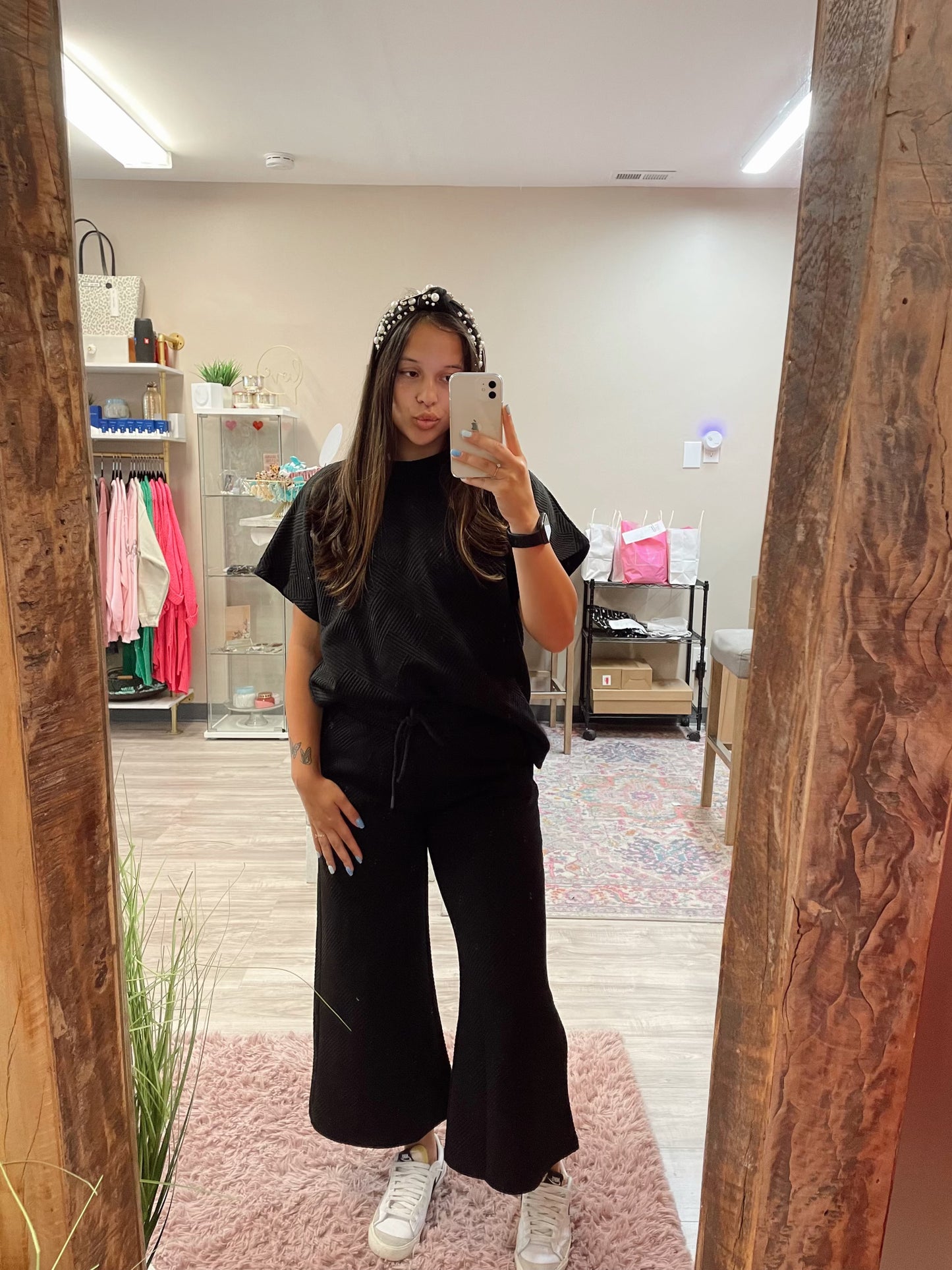 Textured Pants Set