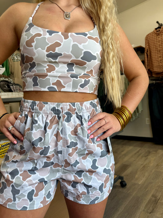 Local Girl Forest Camo Flora Sports Bra