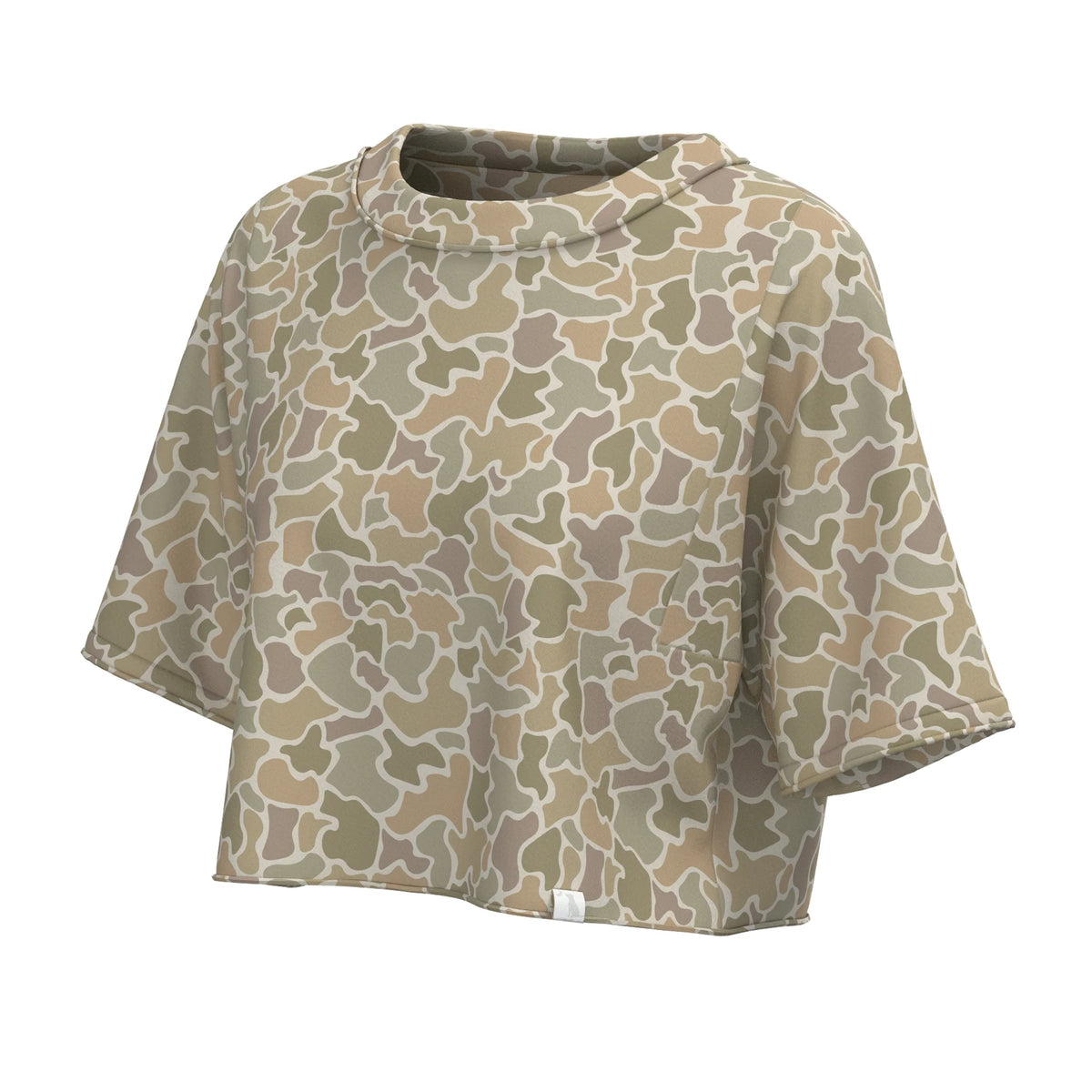 Local Girl Boxy Crop T-Shirt-Forest Camo Desert