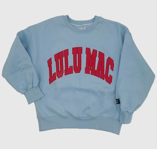 Lulumac Light Blue/Red Stitch Sweatshirt