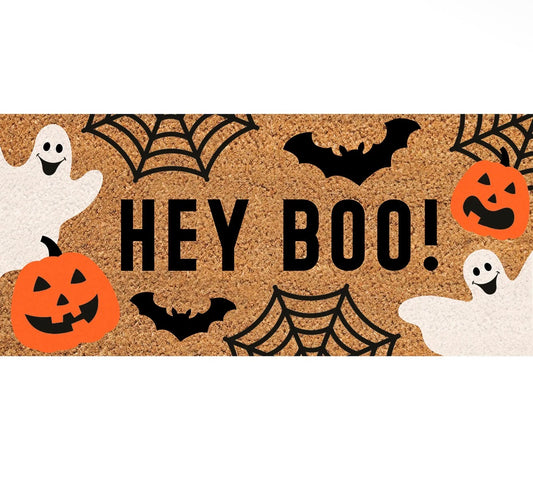 Hey Boo Halloween Flocked Coir Sassafras Switch Mat