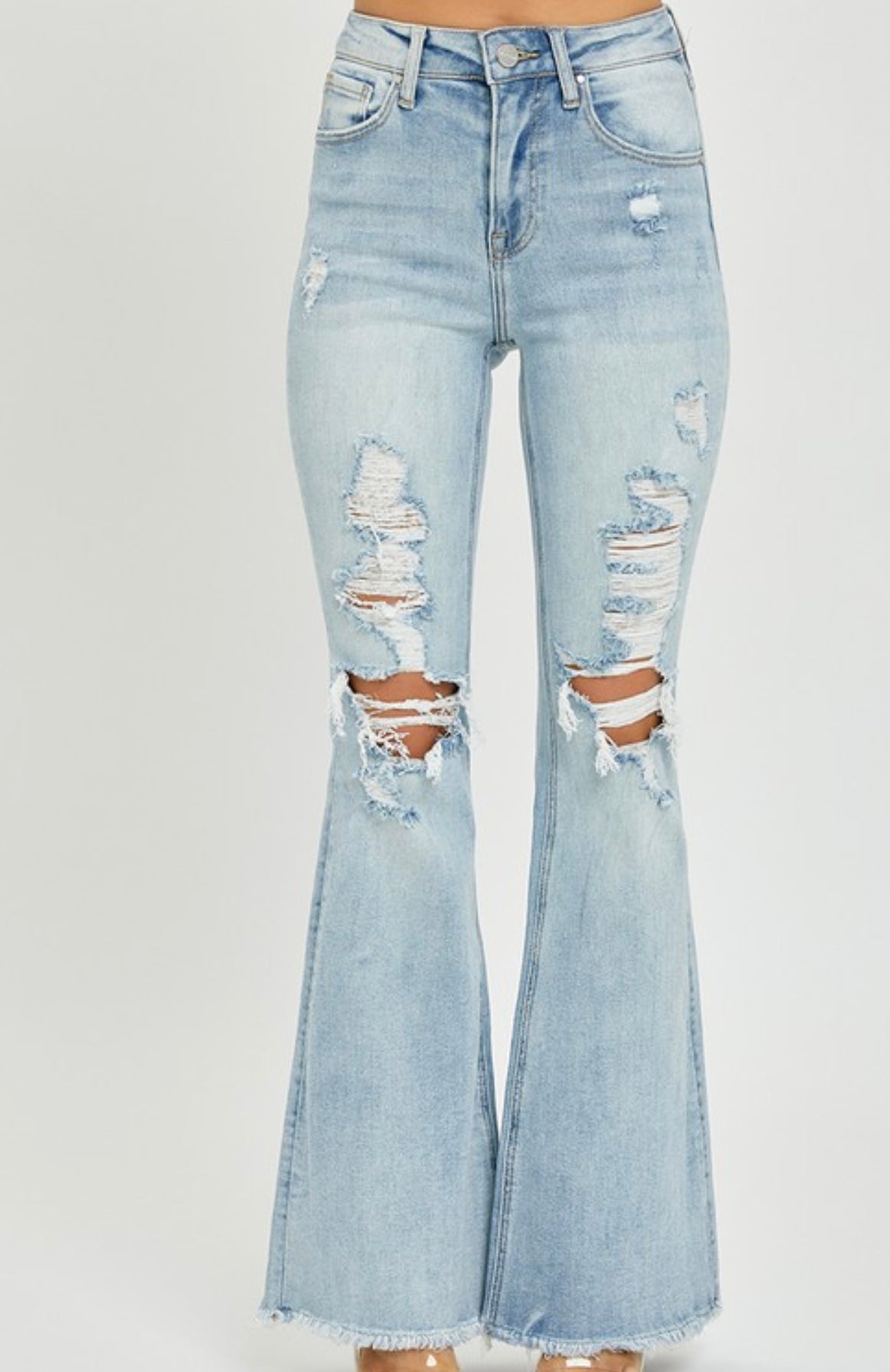 RESTOCK Rudy Distressed Flare Jeans