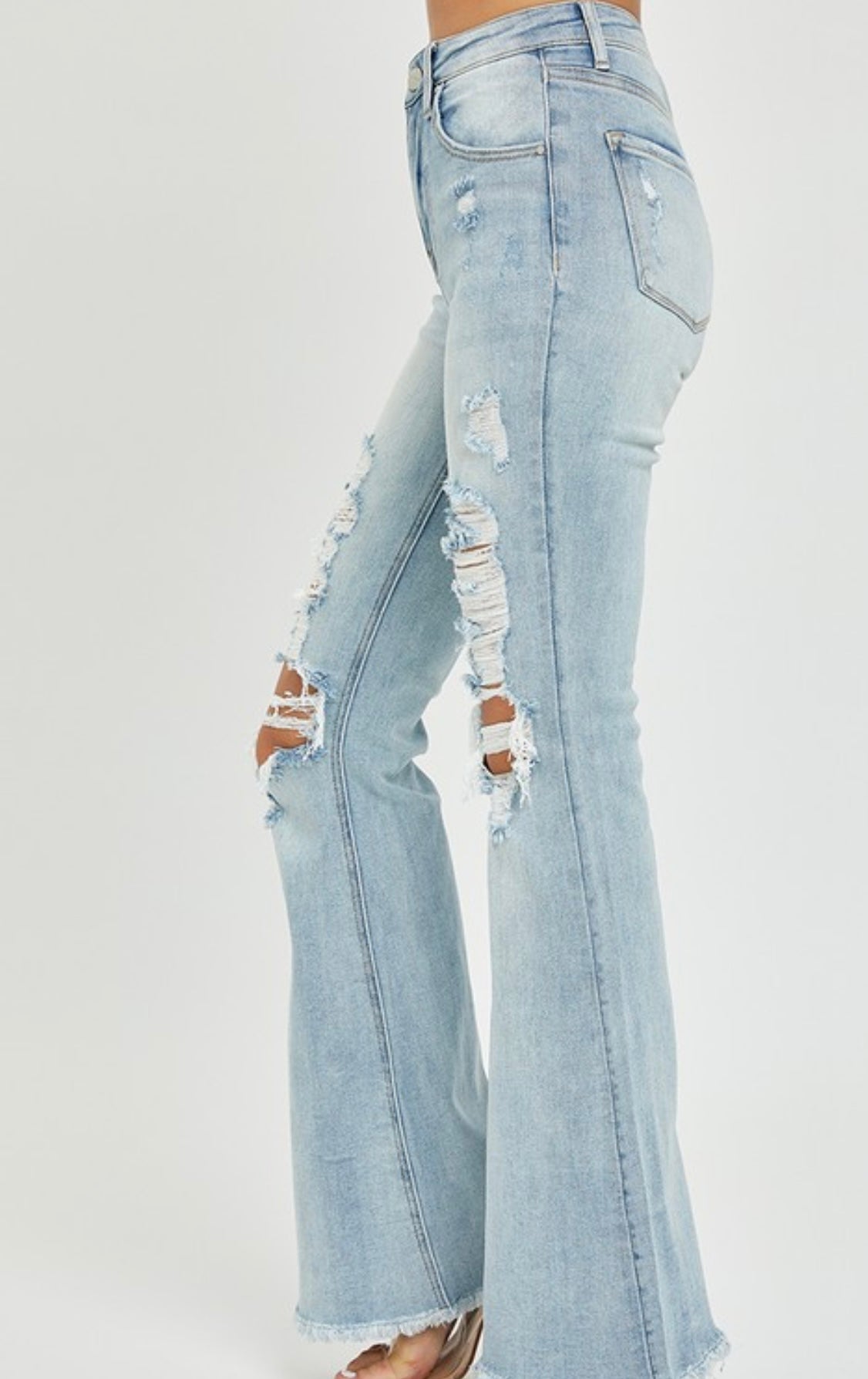 RESTOCK Rudy Distressed Flare Jeans