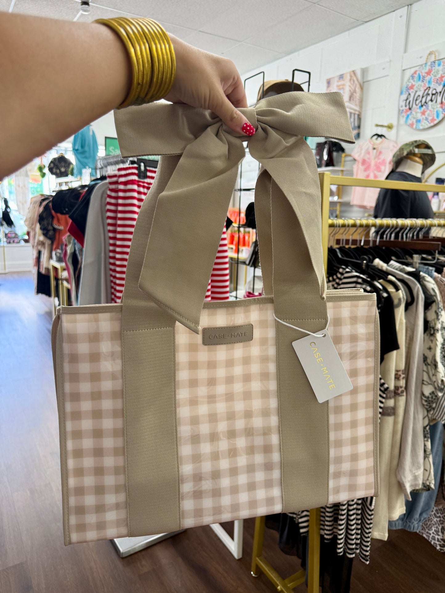 Case-Mate Bag - Latte Gingham