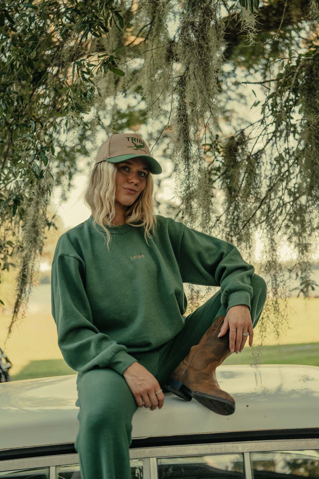 Tribe Kelley Butter Crew - Coastal Countryside - Pine Green