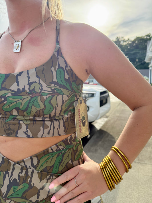 Local Girl Green Leaf Sports Bra