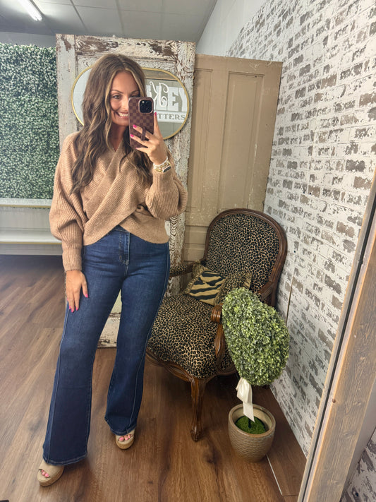 Fall Knit Crossover Sweater