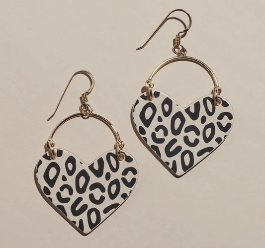 Nickel & Suede Ecru Posh Leopard Lover