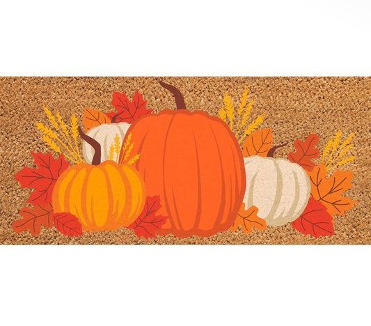 Pumpkin Patch Flocked Coir Sassafras Switch Mat