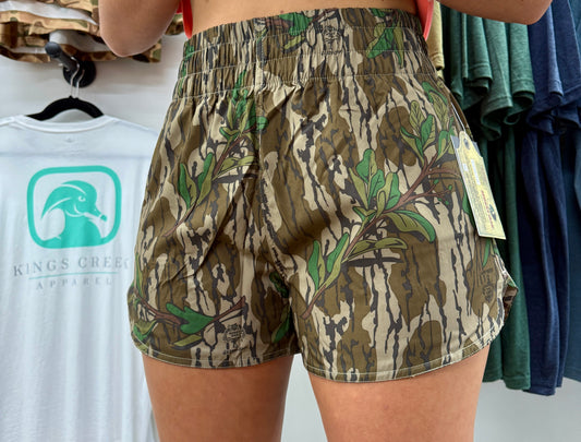 Local Girl Green Leaf High Waisted Volley Shorts