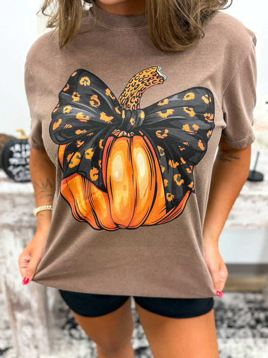 Leopard Pumpkin Espresso Graphic Tee