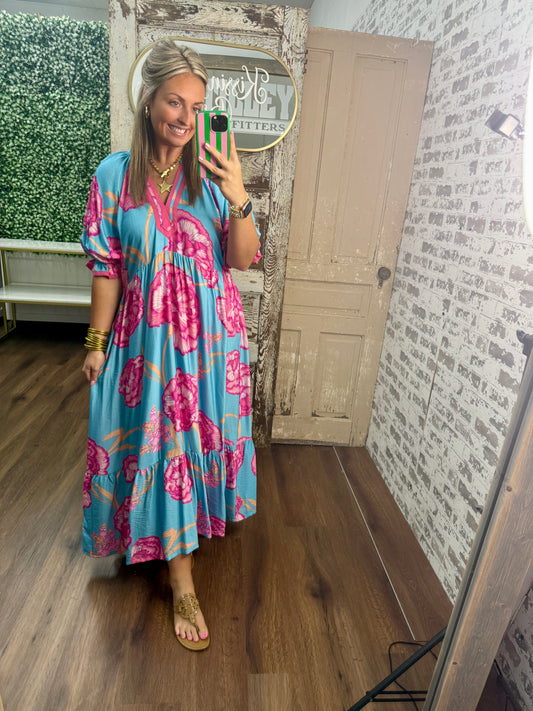 Summer Petals Maxi Dress