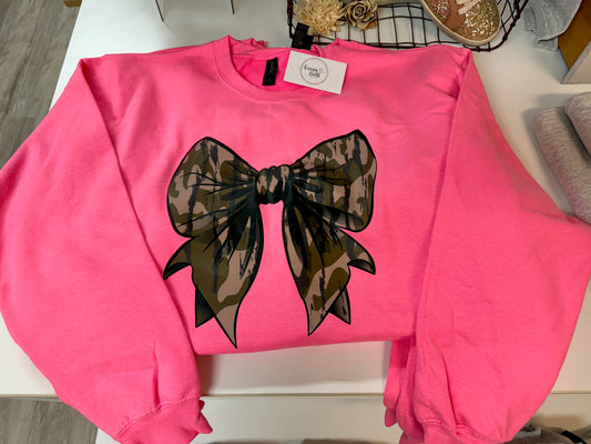 Camo Bow Crewneck