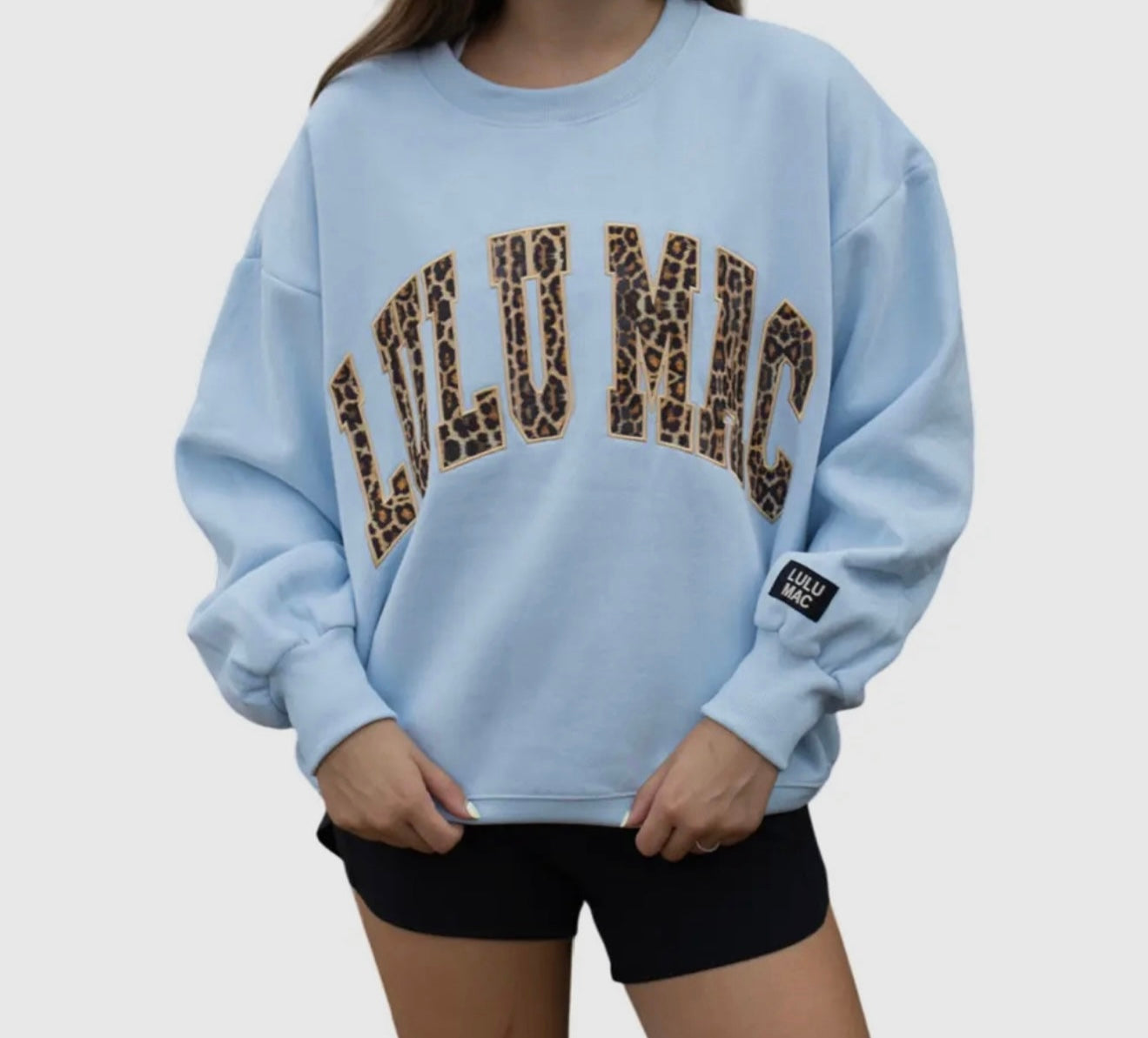 Lulu Mac light blue/red monogram main image 0