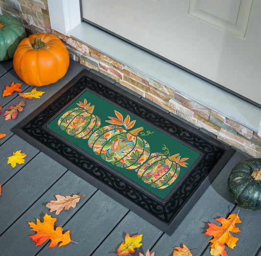 Grateful Gatherings Jacobean Pumpkin Flocked Coir Sassafras