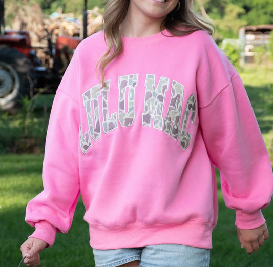 Lulumac Bubblegum Camo Sweatshirt