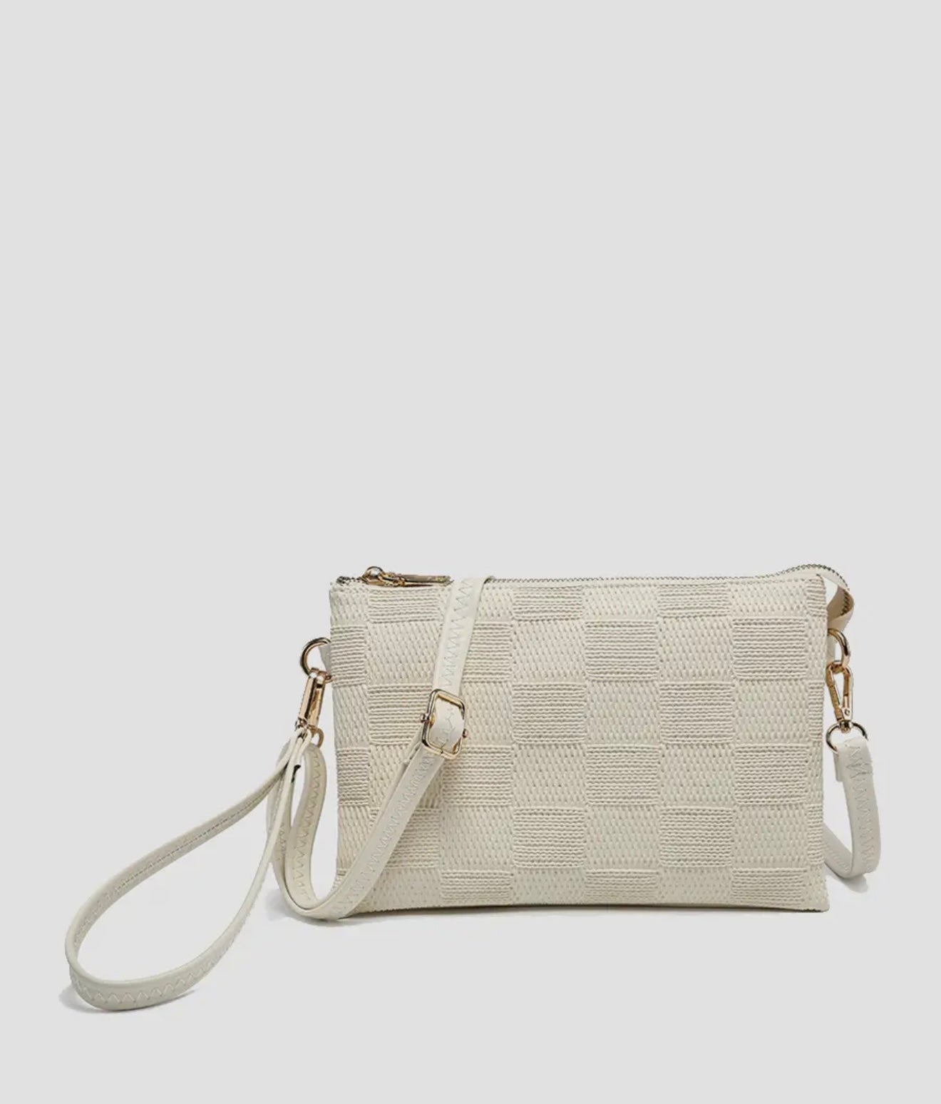 Izzy Large Checker Crossbody with Adjustable Strap