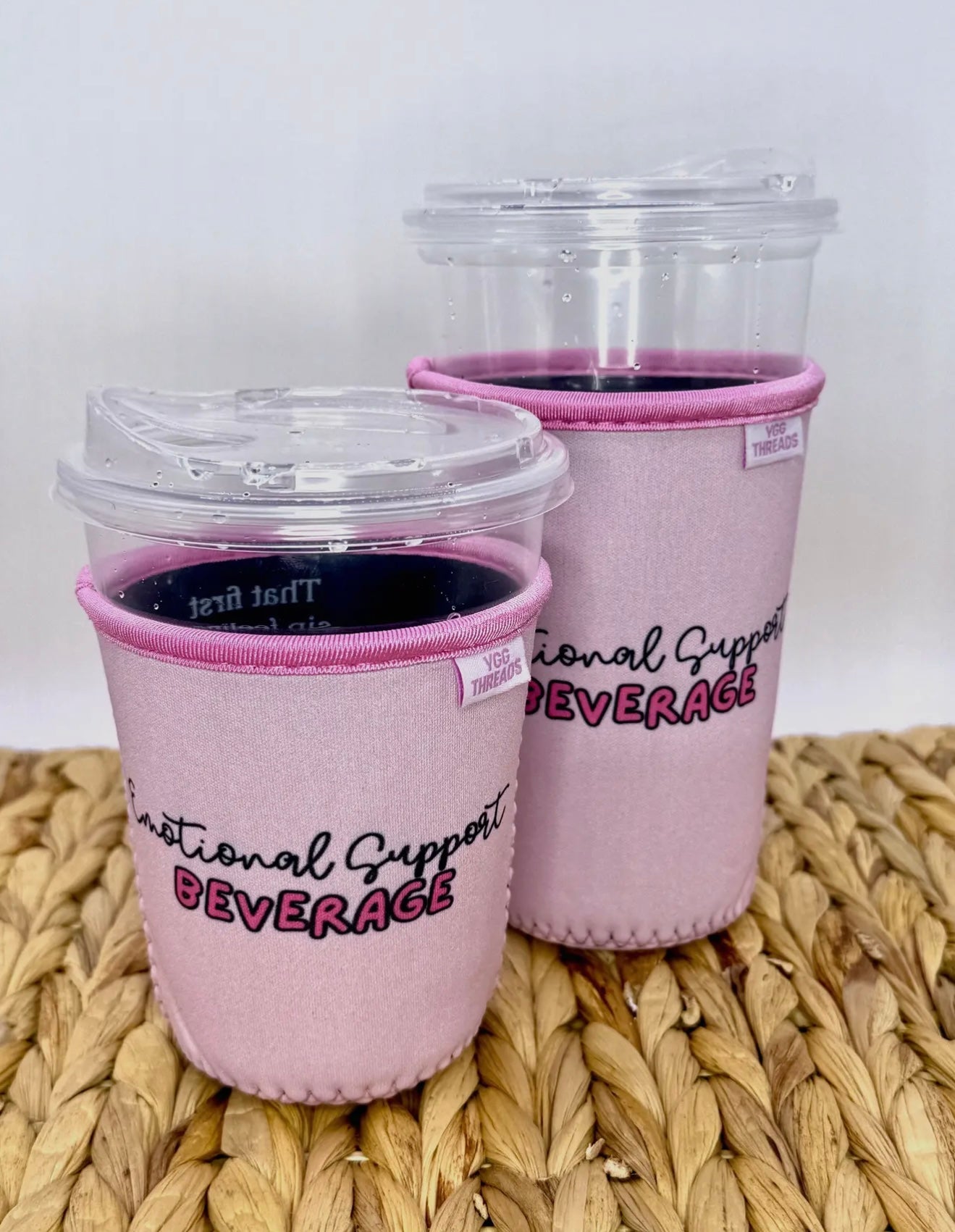 Pink Emotional Support Iced Coffee Drink Sleeve