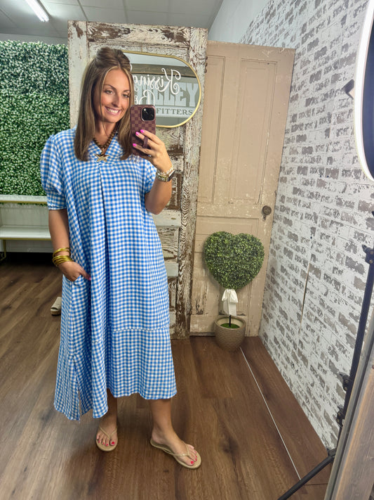 Countryside Charm Maxi Dress-Blue