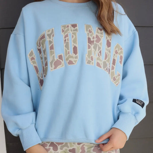 LuluMac Light Blue Camo Sweatshirt