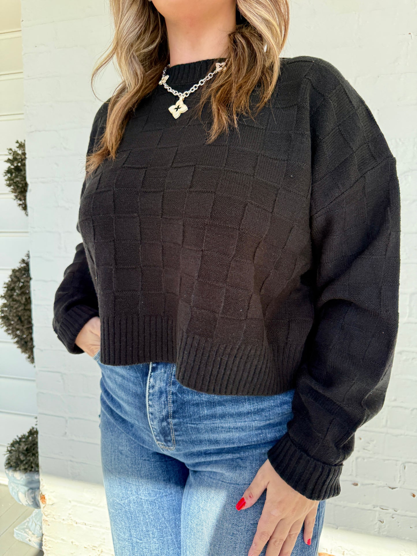 Muted Checkered Sweater