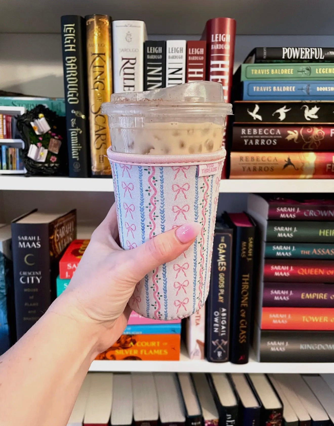 Bow Stripes Iced Coffee Drink Sleeve