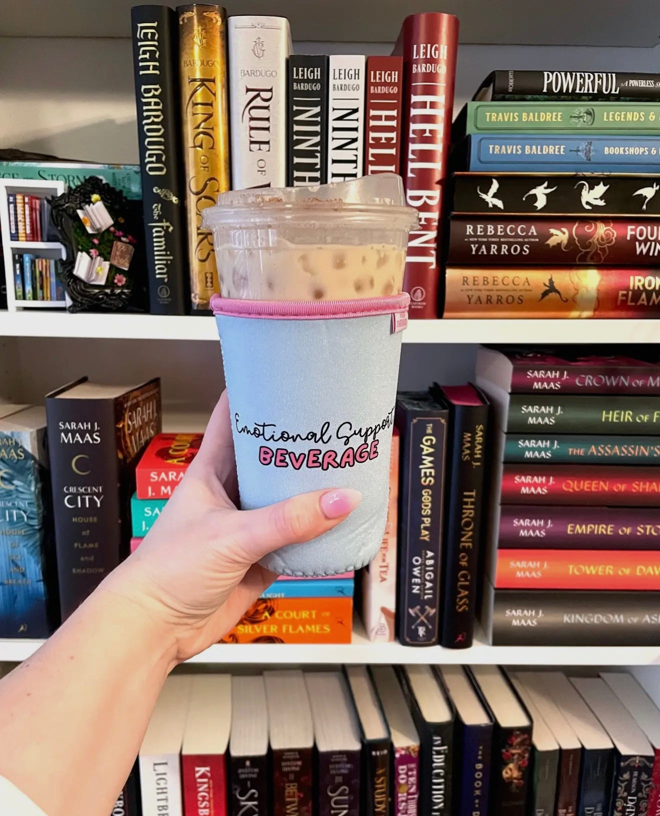 Blue Emotional Support Iced Coffee Drink Sleeve