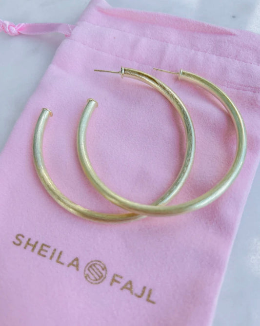 LAST PAIR Sheila Fajl Everybody’s Favorite Hoops~Brushed Gold