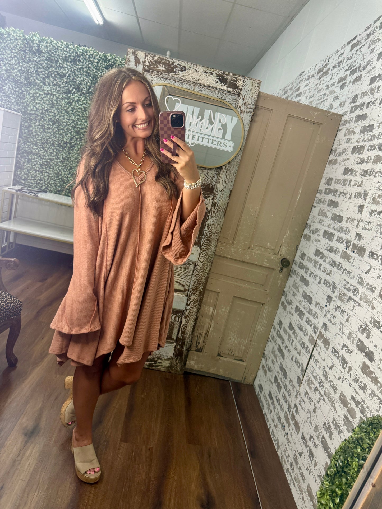Golden Hour Long Bell Sleeve Dress