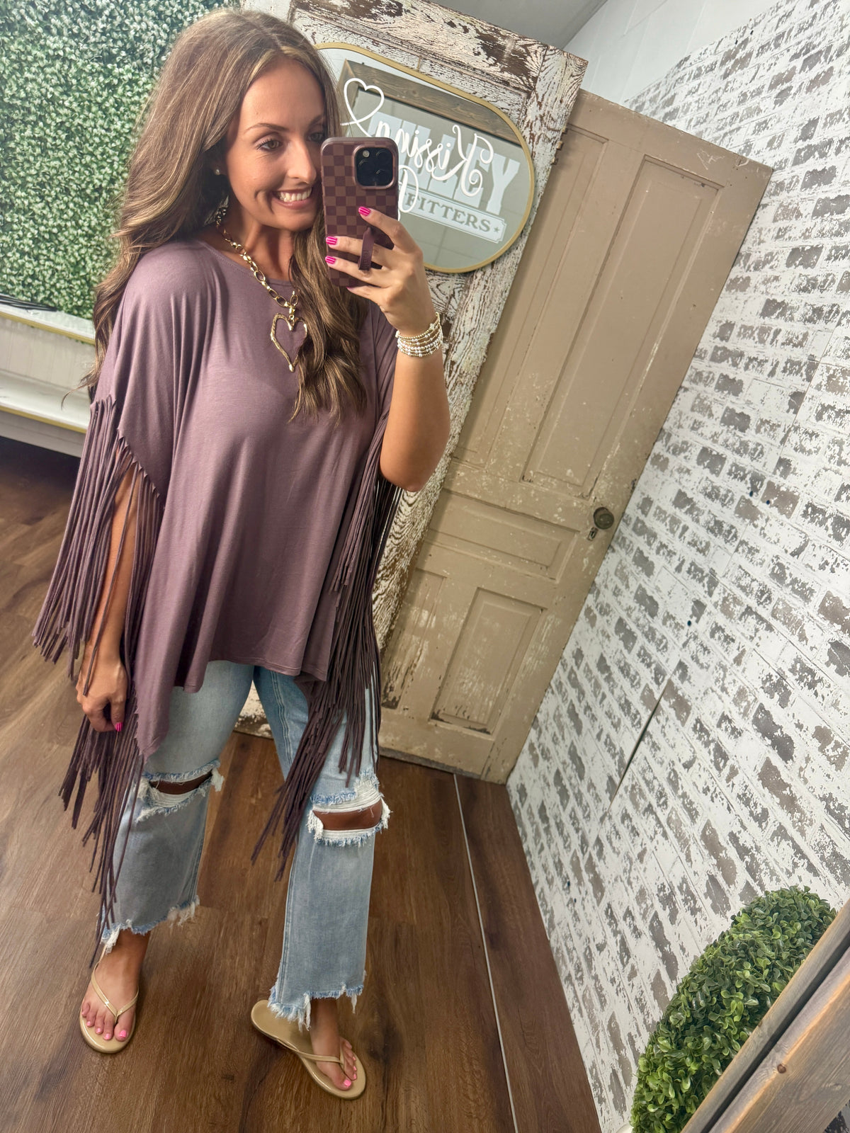 Showstopper Fringe Shirt - Mocha