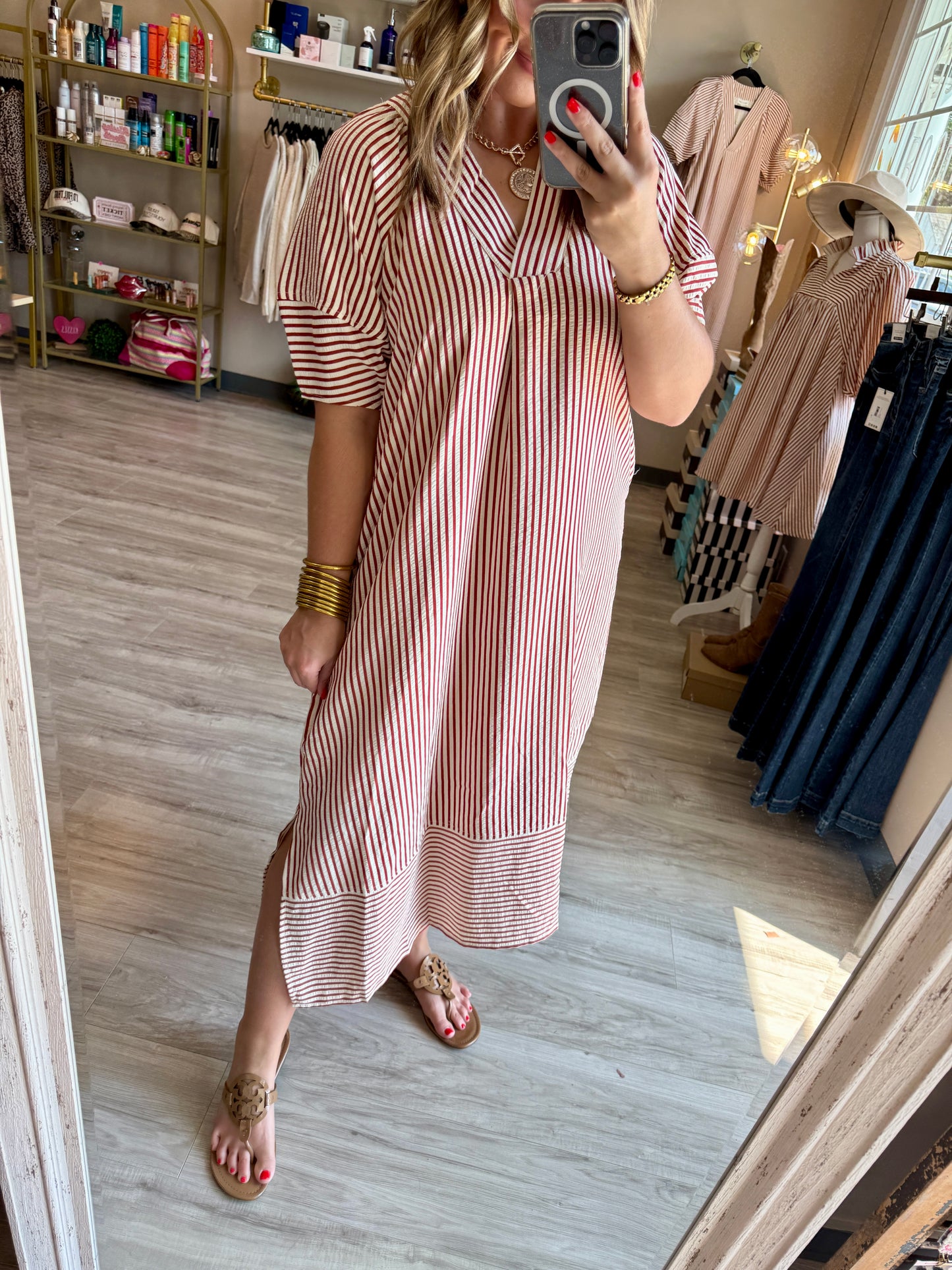 Falling Rust Maxi Dress