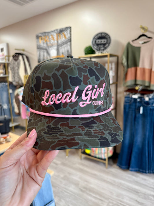 Local Girl Localflage OD Cursive Charm Rope Hat
